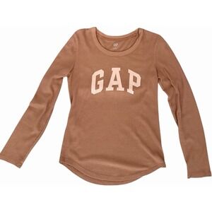Brown GAP Women's Long Sleeve Shirt Size Small 100% Cotton Crewneck Women's